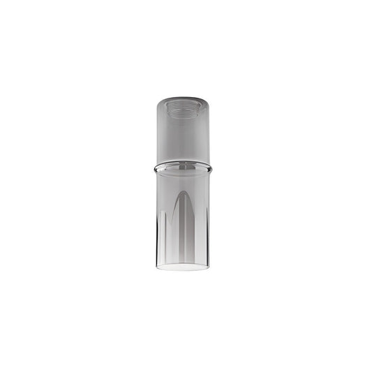 Sospensione componibilie in vetro Pirex - Pendente grigio a tubo 9X25cm. h