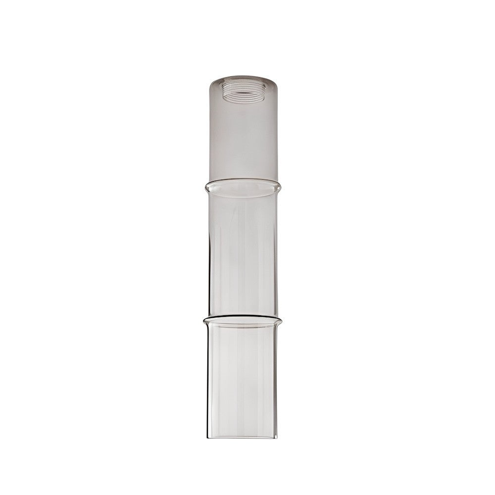 Sospensione componibilie in vetro Pirex - Pendente marrone a tubo 40cm. h