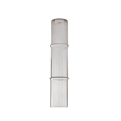 Sospensione componibilie in vetro Pirex - Pendente marrone a tubo 40cm. h