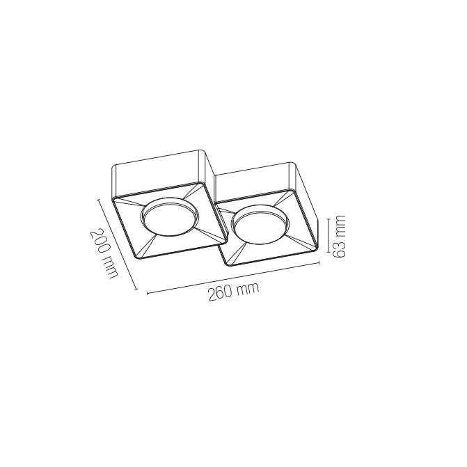 Plafoniera in Gesso Verniciabile ATHEN – Rotonda o Quadrata | 1, 2 o 3 Luci | Attacco GX53