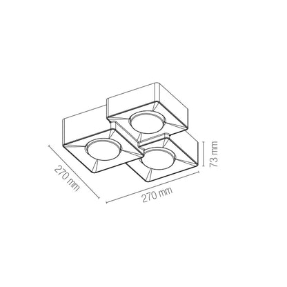 Plafoniera in Gesso Verniciabile ATHEN – Rotonda o Quadrata | 1, 2 o 3 Luci | Attacco GX53