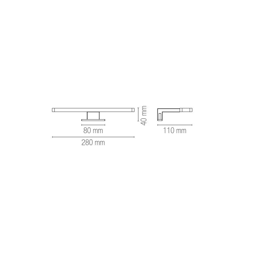 Applique Specchio LED 5.2W IP44 | Termoplastica Bianco Nero Cromo | Cruise