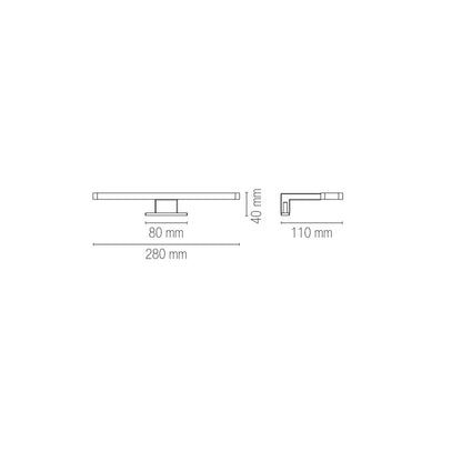 Applique Specchio LED 5.2W IP44 | Termoplastica Bianco Nero Cromo | Cruise