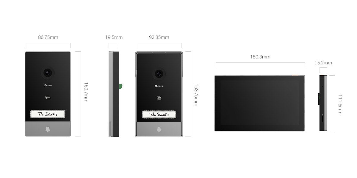 Videocitofono WiFi connesso EZVIZ HP7 2 fili LCD 7