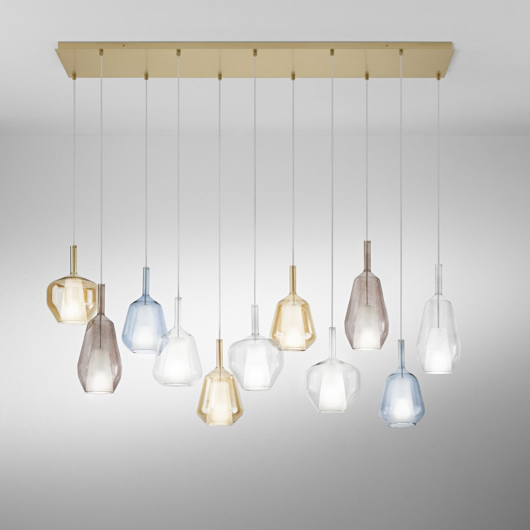 Lampa wisząca modułowa ze szkła dmuchanego, kula D.25cm 1xE27 bez żarówki. Pyrex