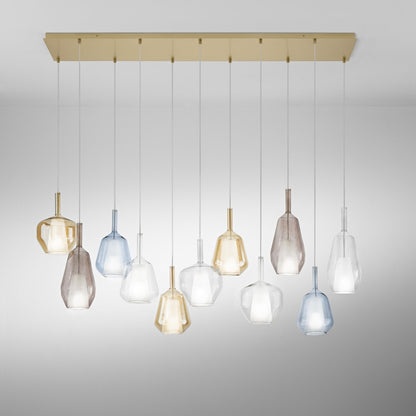 Lampa wisząca modułowa ze szkła dmuchanego, kula D.25cm 1xE27 bez żarówki. Pyrex