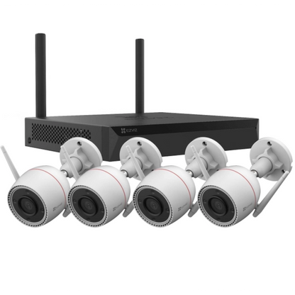 Kit Videosorveglianza 4 Telecamere 2K+ Esterno + NVR 8 Canali | Visione Notturna Colori AI Sirena | EZVIZ H3c
