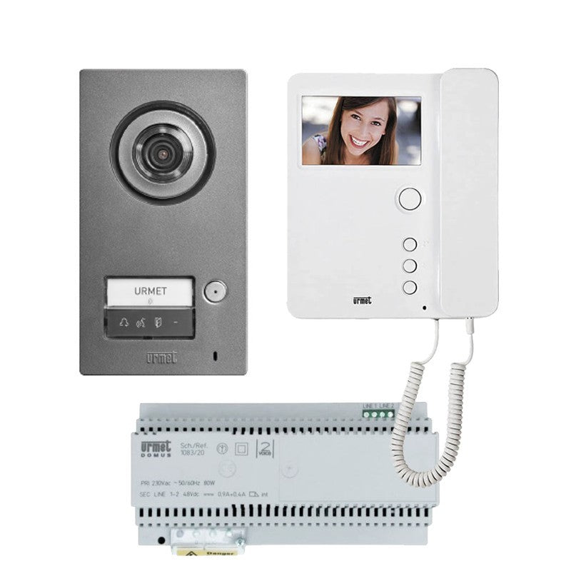 KIT INTERFON VIDEO UNIFAMILIAL CU MIKRA2 ȘI MONITOR CU RECEPTOR MIRO 1784/761