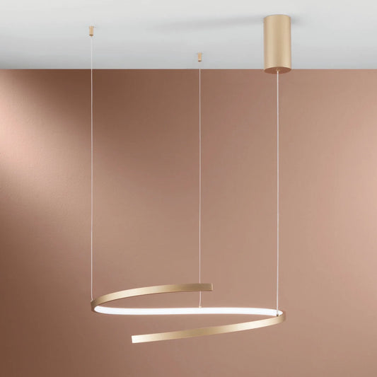 Lampadario Sospensione LED Semi-circolare 38W CCT | Metallo Bianco Nero Oro | Moma S60