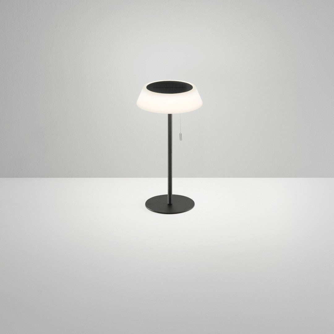 Lampada da tavolo solare ricaricabile JIN in metallo bianca 3000K