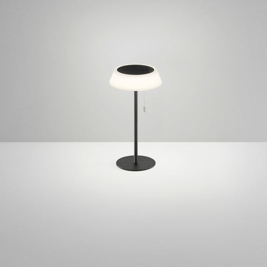 Lampada da tavolo solare ricaricabile JIN in metallo bianca 3000K