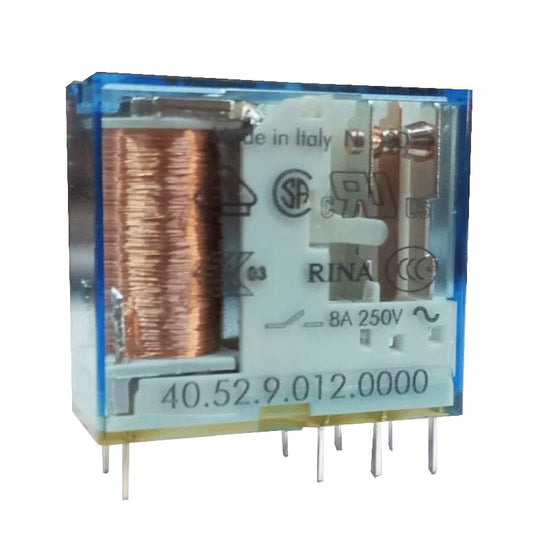 Mini Relè Finder 2 scambi 8A bobina 12VDC continua 405290120000
