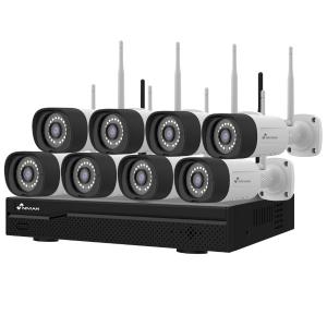 KIT VIDEOSORVEGLIANZA WIFI NVR 16 CANALI 8 TELECAMERE 3 MEGAPIXEL NVW6