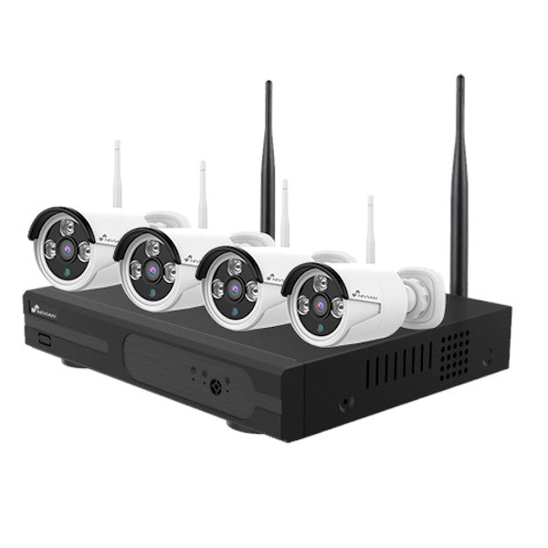 NIVIAN KIT VIDEOSORVEGLIANZA WIFI NVR 4 CANALI 4 TELECAMERE 3 MEGAPIXEL