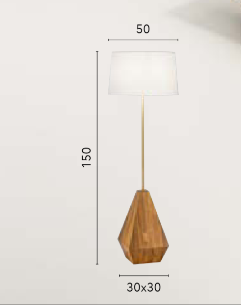 Lampa podłogowa z drewna naturalnego o geometrycznym kształcie 1xE27 brak w zestawie MUNARI