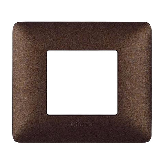 Placca Bticino Matix 2 moduli marrone caffè AM4802TGG