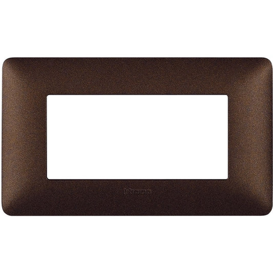 Placca Bticino Matix 4 moduli marrone caffè AM4804TGG