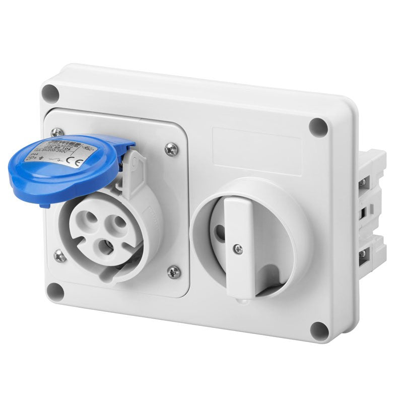 Priză interblocată Gewiss 2P+T 16A IP44 220V fără carcasă GW66104