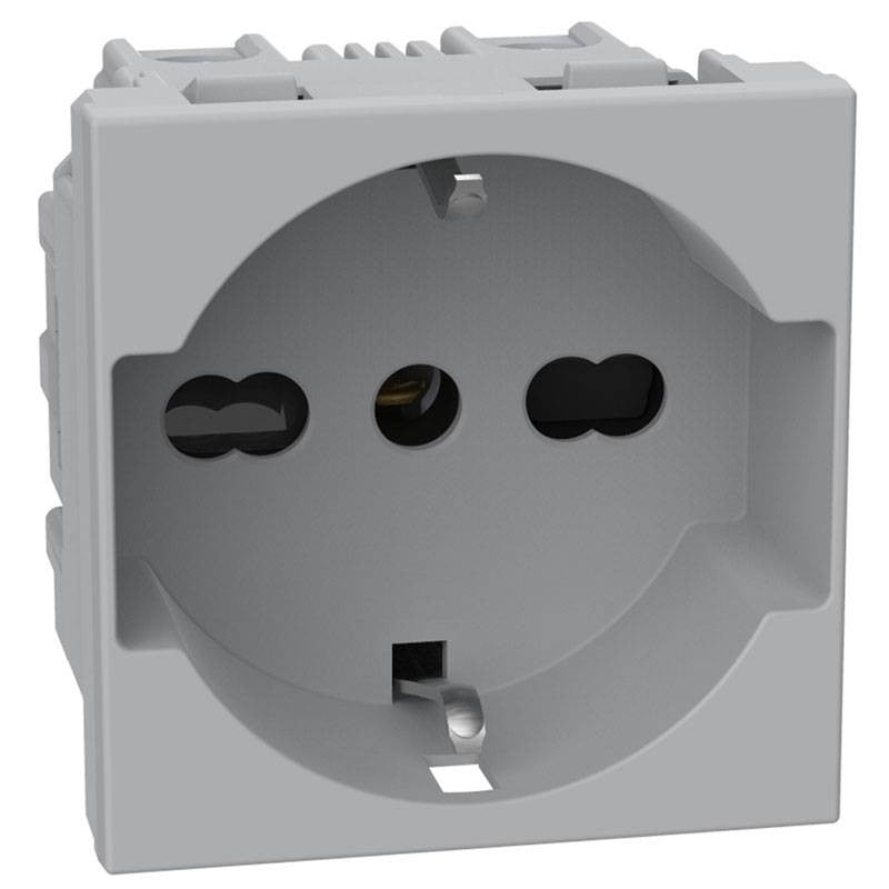 MATIX GO Gniazdo Schuko Standard P40 2 moduły szare JG4140A16