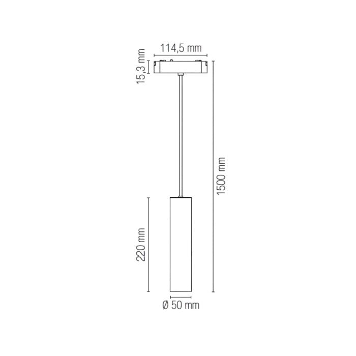 Lampada sospensione per binario BERNINI 48V finitura nero opaco 9W 1100LM BERNINI-S10