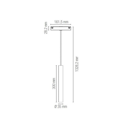 Sospensione tubolare su binario DAVINCI-S35 finitura bianca-nera-oro 3W
