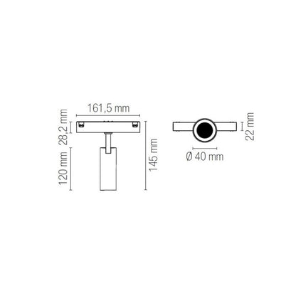 Projektor szynowy magnetyczny DAVINCI-TEMA-5 48V 5W regulowany czarny