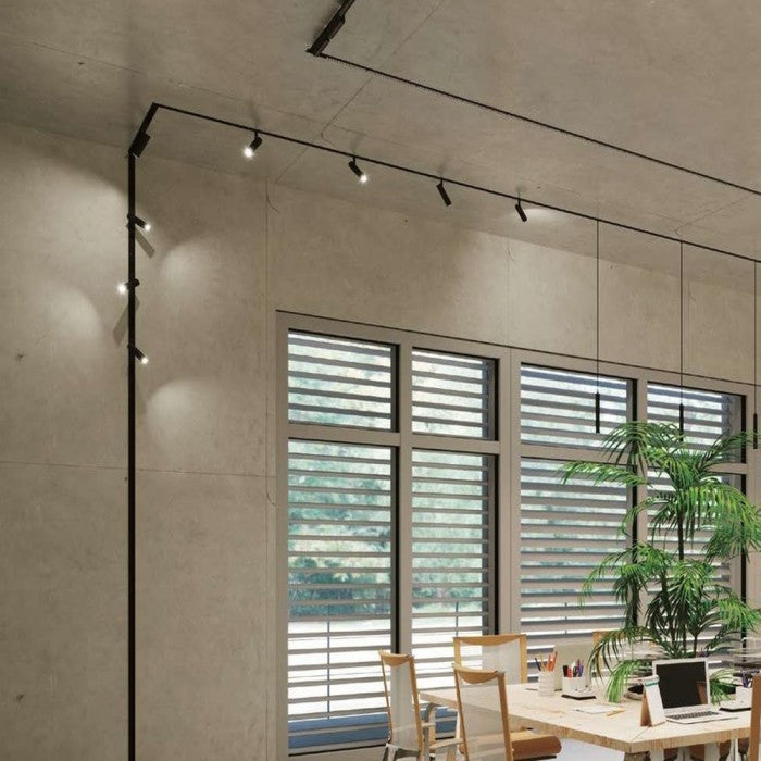 Proiettore a binario magnetico DAVINCI-TEMA-5 48V 5W orientabile nero