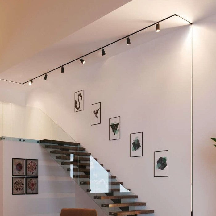 Proiettore a binario magnetico DAVINCI-TEMA 48V orientabile nero-bianco