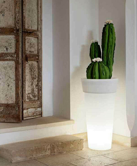 Donica zewnętrzna IP65, cylinder z polietylenu, lampa 1x E27 (brak w zestawie), dwa rozmiary, GECO-VASO-R