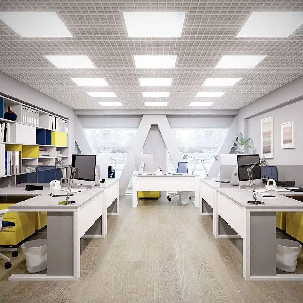 Kwadratowy panel LED 40W z aluminiową ramą i białym dyfuzorem akrylowym, system do montażu wpuszczanego PANEL-BK