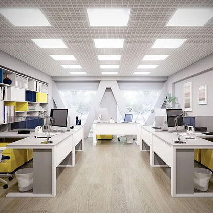 Kwadratowy panel LED 40W z aluminiową ramą i białym dyfuzorem akrylowym, system do montażu wpuszczanego PANEL-BK