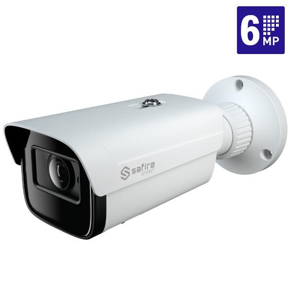 TELECAMERA IP BULLET 50MT IR E LED BIANCO 6MP AI VARIFOCALE MOTORIZZATA CON POE
