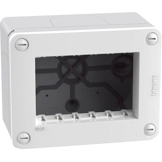 Scatola Idrobox IP40 3 Moduli Bianco/Grigio | BTicino MatixGO | 28403W - 28403G
