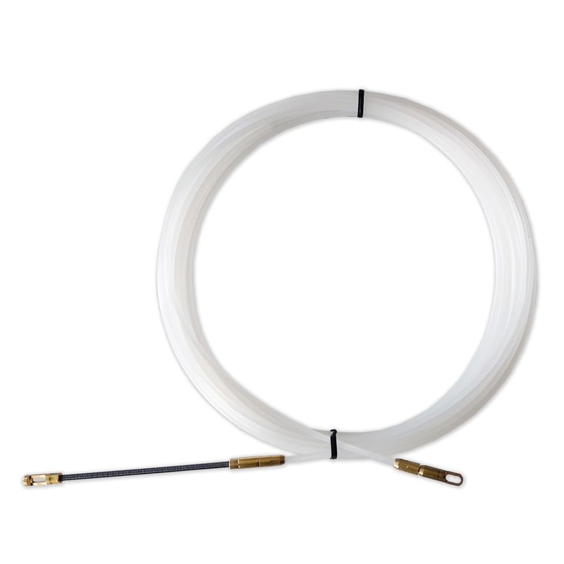 Sondă de tragere cablu din nylon, d.4mm 5 METRI terminale fixe - capete flexibile