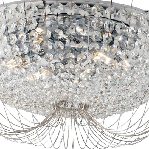 Plafoniera 6 luci in cristalli K9 metallo cromo D.60cm 6XE14 non incl. VIENNA